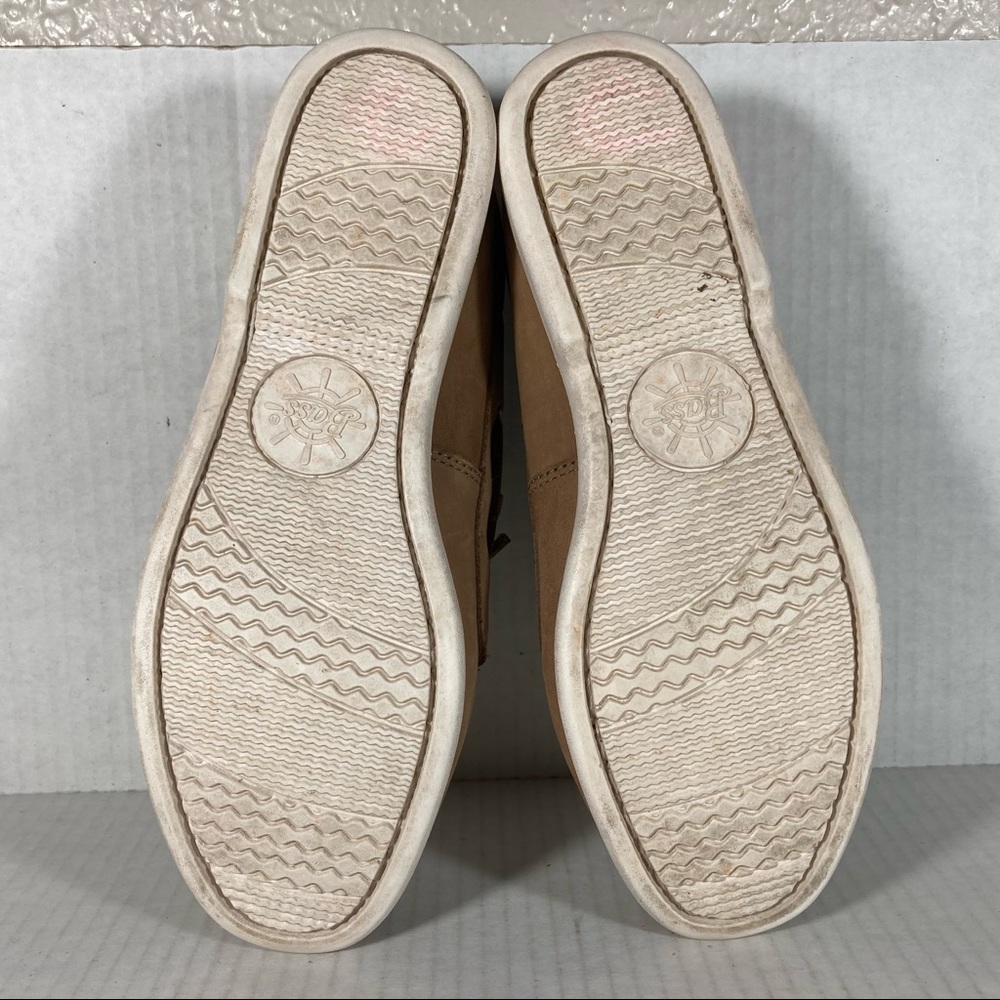 GH Bass Size 7.5 Womens Boat Shoes Tan Brown White Leather Casual Comfort Deck - Picture 7 of 8